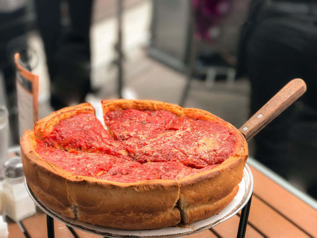 Chicago deep-dish pizza